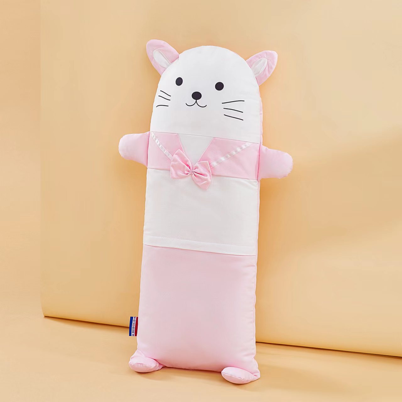 萌趣动物枕 猫咪粉